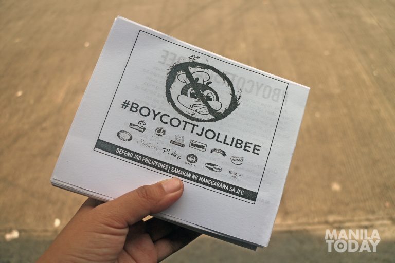 IN PHOTOS: Online calls for #BoycottJollibee go offline
