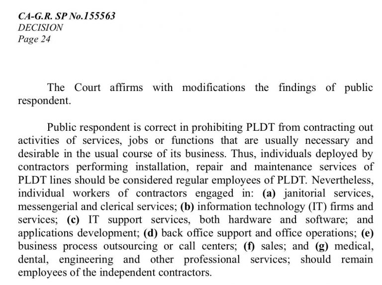 PLDT workers enraged over CA reversal of DOLE regularization compliance order PLDT workers enraged over CA reversal of DOLE regularization compliance order