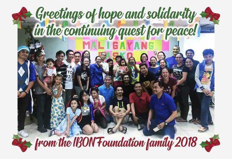 Season’s Greetings from the IBON Foundation Family