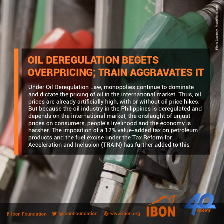 Oil Deregulation Begets Overpricing; TRAIN Aggravates It