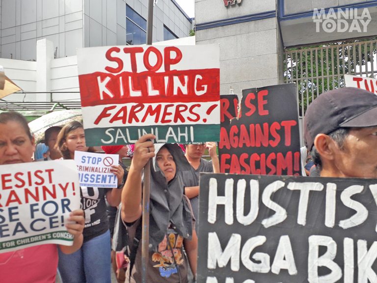 Activists, rights advocates protest state harassment, intimidation at Camp Crame Activists, rights advocates protest state harassment, intimidation at Camp Crame