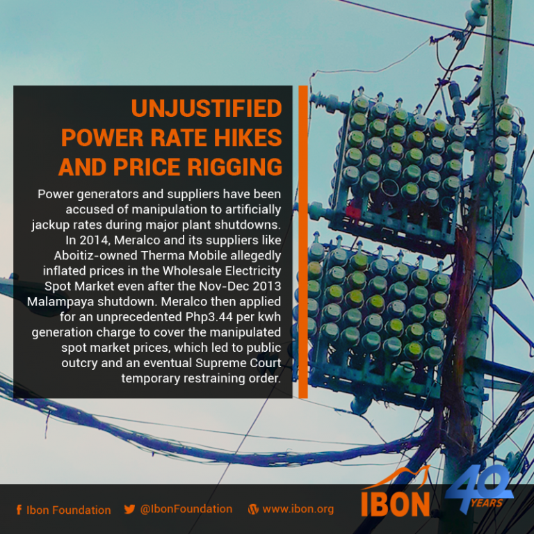 Unjustified power rate hikes and price rigging