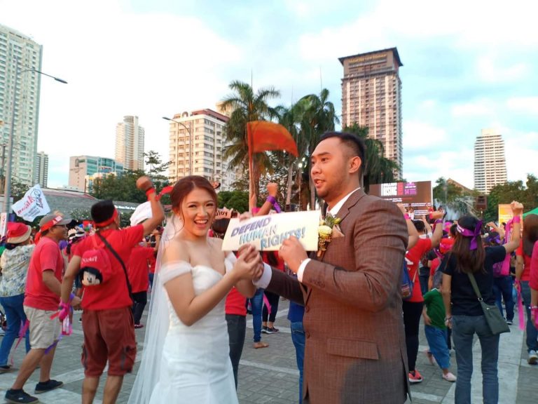 Newly-weds join One Billion Rising