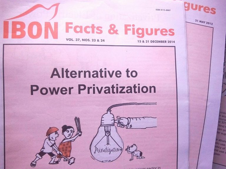 IBON Facts & Figures: “Alternative to Power Privatization” [Excerpt]