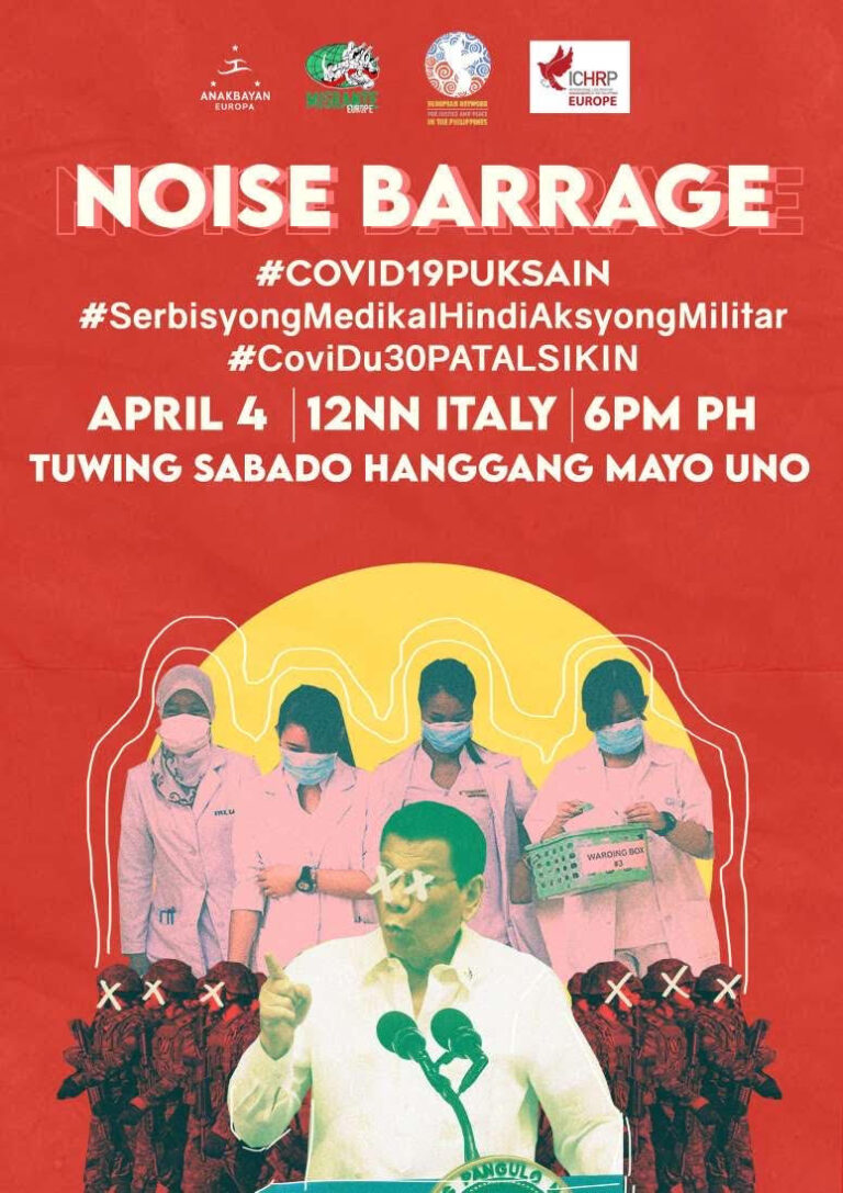 Filipinos in Europe to initiate weekly noise barrage vs. Covid-19