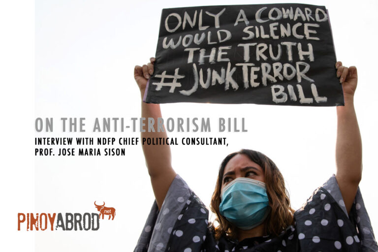 Interview with Prof. Jose MariaSison on the Anti-Terror bill of Duterte