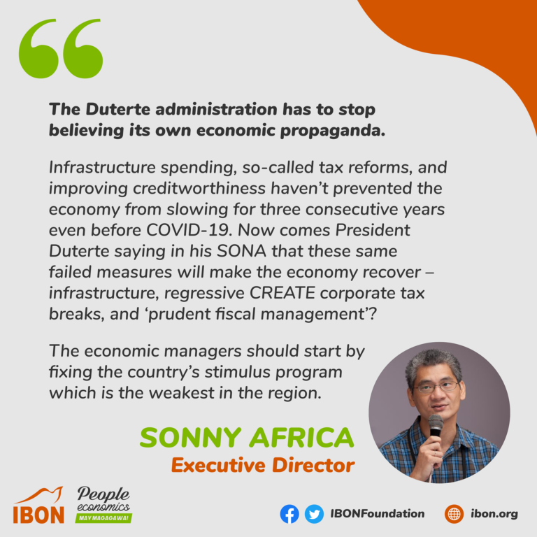 IBON Executive Director on Pres. Duterte pushing same failed stimulus measures in his SONA