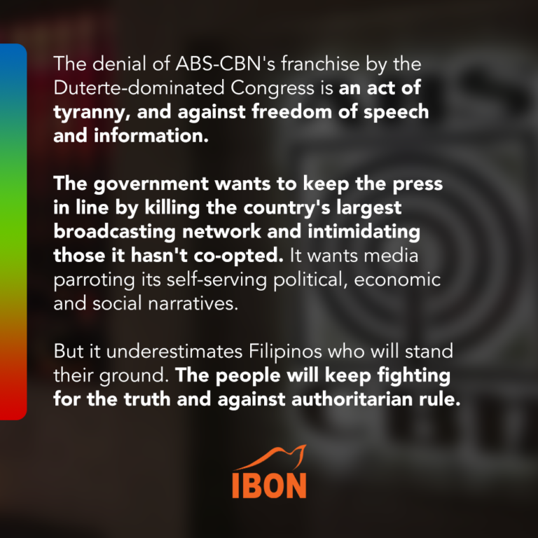 On Congress’ denial of ABS-CBN’s franchise