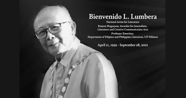 A writer’s truth: The legacy of National Artist Bienvenido Lumbera