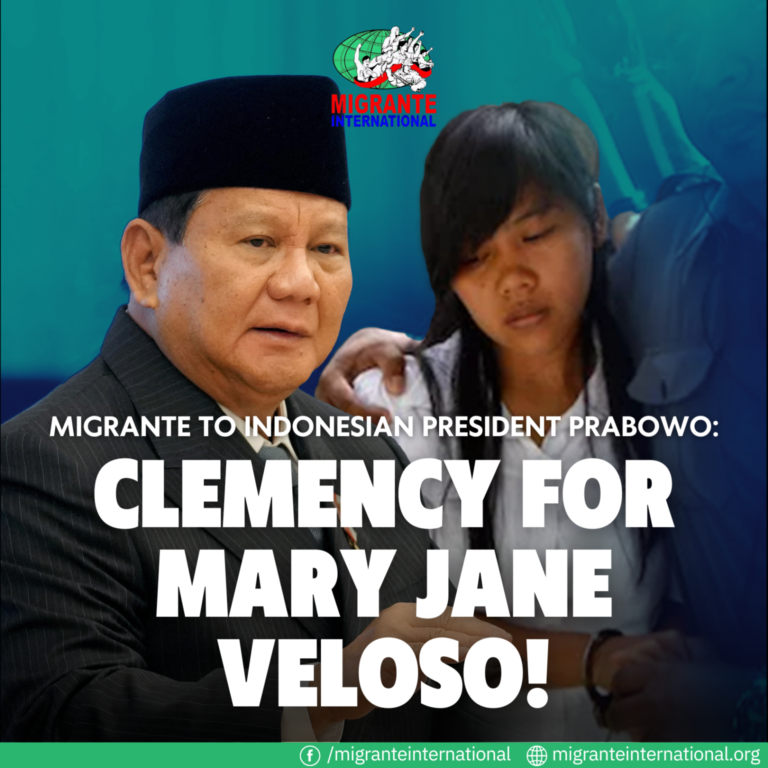 MIGRANTE International: Clemency for Mary Jane Veloso!