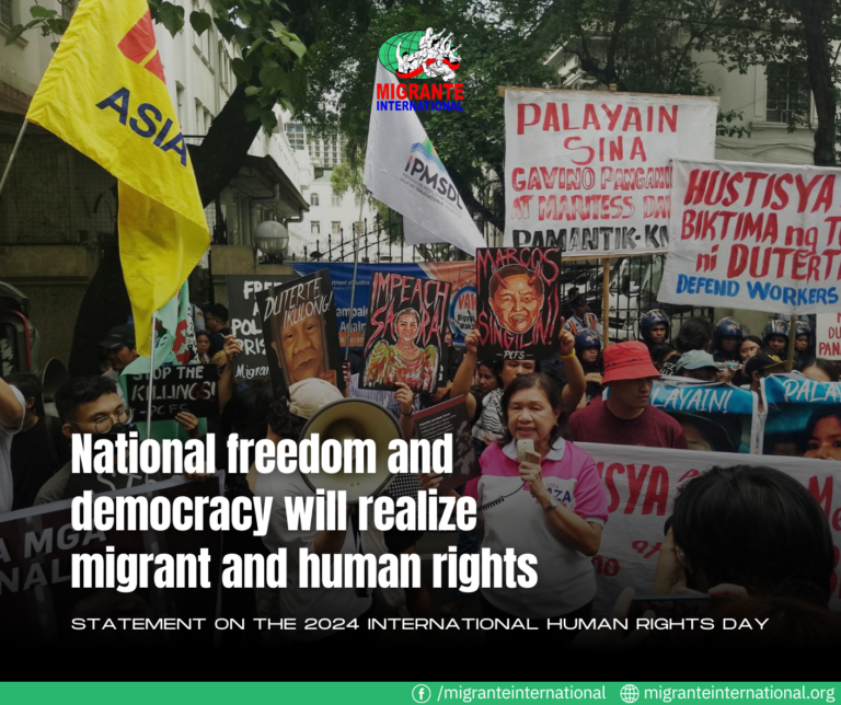 National freedom & democracy will realize migrant and human rights