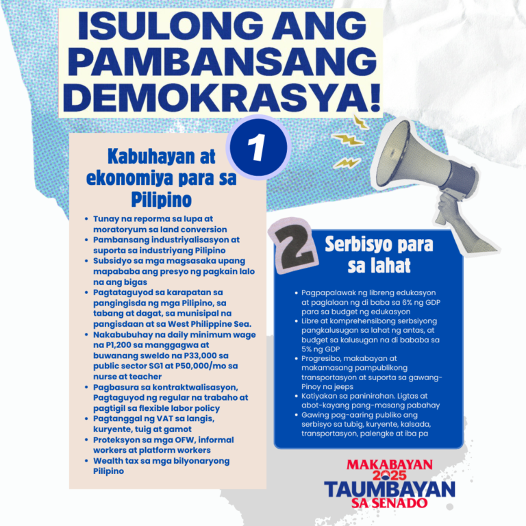 MAKABAYAN, TAUMBAYAN SA SENADO!